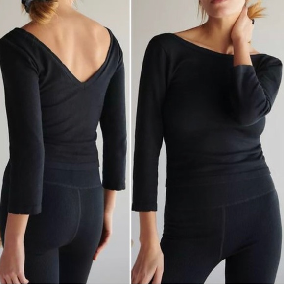 Anthropologie Tops - NWT Anthropologie Callie Ribbed Cropped Lounge Top Size Medium